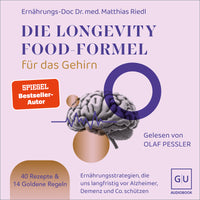 Das Buchcover zum Buch Die Longevity-Food-Formel für das Gehirn Audio Digital (978-3-7589-0365-6)