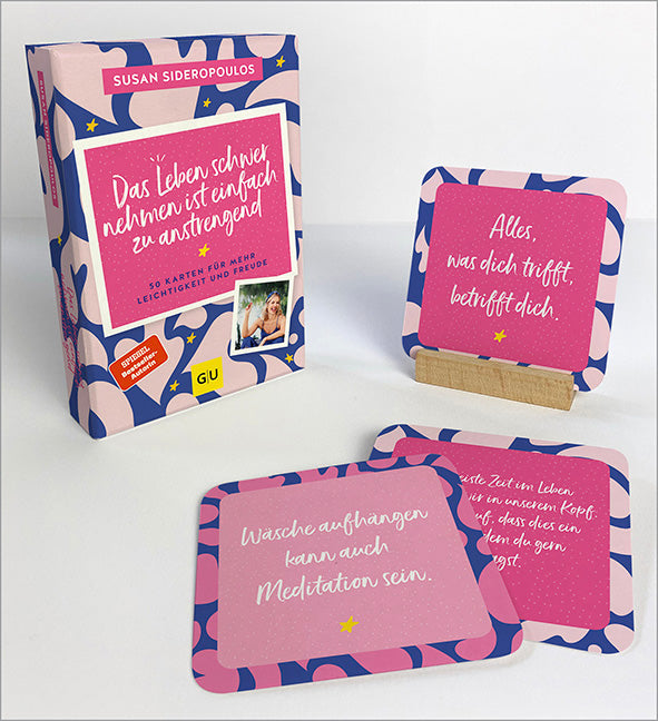 Das Buchcover zum BuchPlus Das Leben schwer nehmen ist einfach zu anstrengend - Das Kartenset zum SPIEGEL Bestseller Default Title