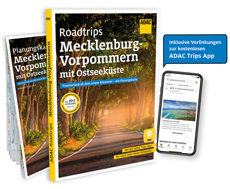 Das Buchcover zum Buch ADAC Roadtrips Mecklenburg-Vorpommern mit Ostseeküste Buch (978-3-98645-076-2)